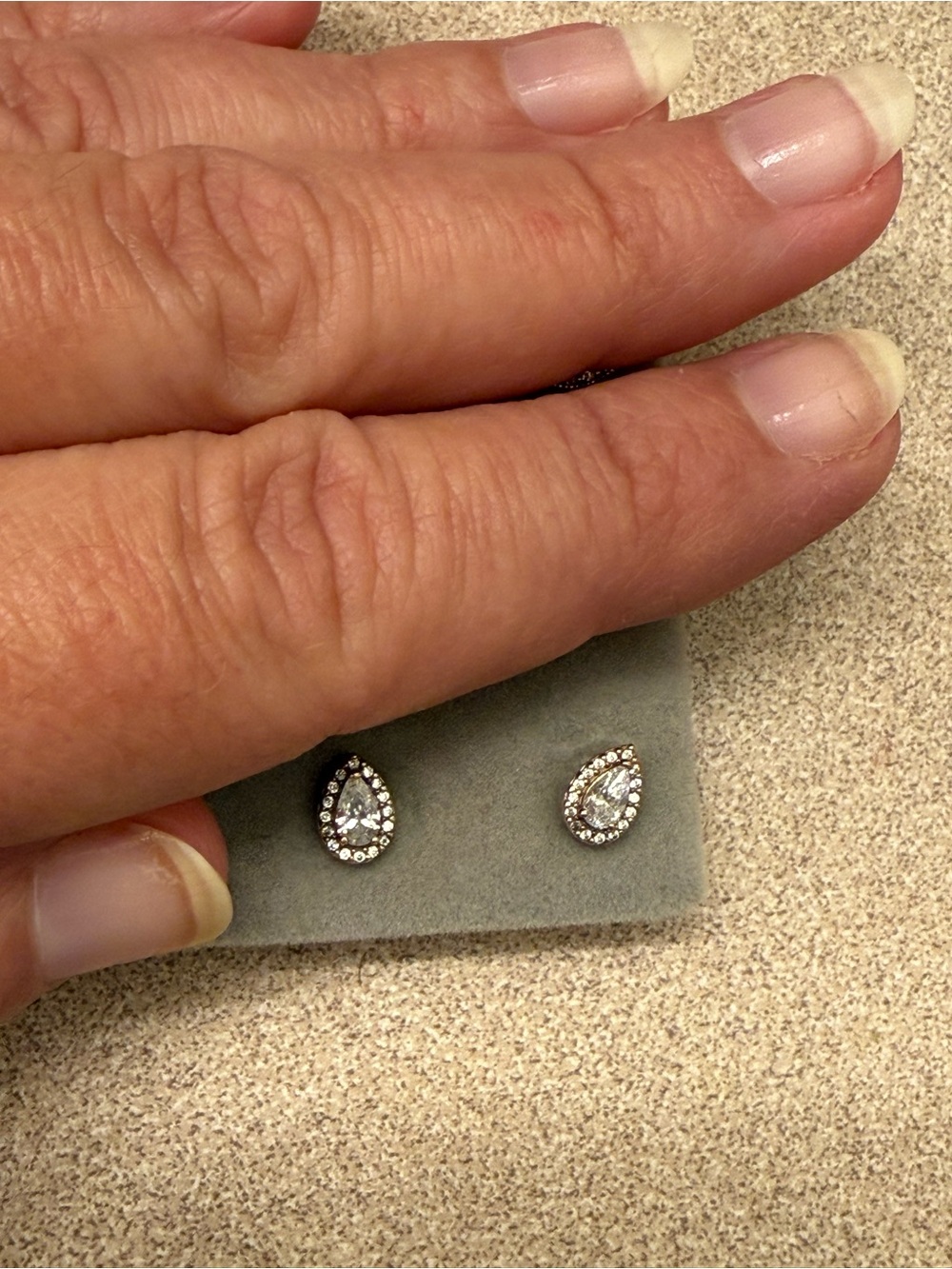Pandora Rose Gold Pear Halo Stud Earrings